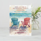 Retirement Party Beach Theme Casual Fun Kaart (Staand voorkant)