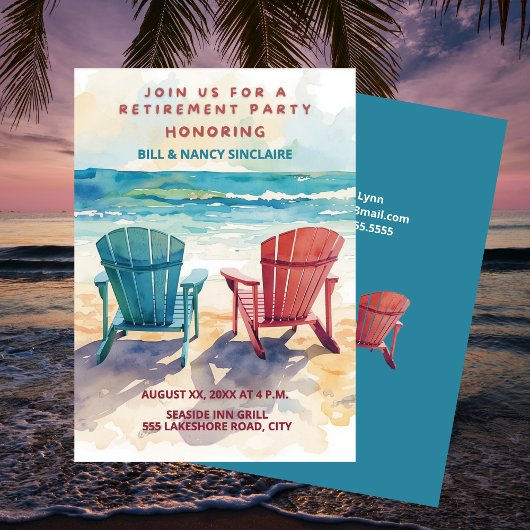 Retirement Party Beach Theme Casual Fun Kaart