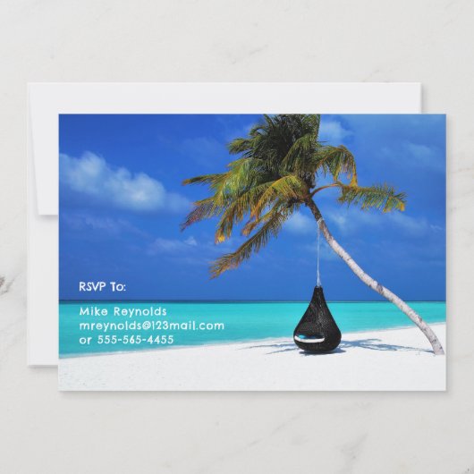 Retirement Party Beach Theme With Name Kaart (Achterkant)