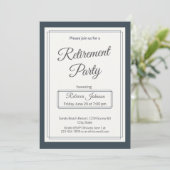 Retirement Party Classic Simple Gray And Cream Kaart (Staand voorkant)