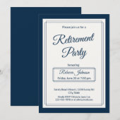 Retirement Party Classic Simple Navy And Cream Kaart (Voorkant / Achterkant)