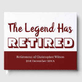 Retirement Party Dark Red De legende is met pensio Gastenboek