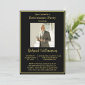 Retirement Party Elegant and Gold Photo  Kaart (Staand voorkant)