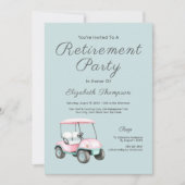 Retirement Party Golf Retro Custom Invitation Kaart (Voorkant)