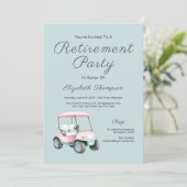 Retirement Party Golf Retro Custom Invitation Kaart (Staand voorkant)