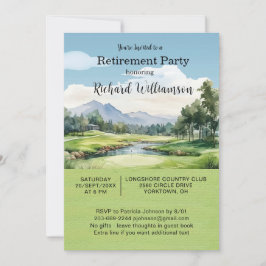 Retirement Party Golf Theme Invitation Kaart