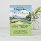 Retirement Party Golf Theme Invitation Kaart (Staand voorkant)