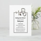 Retirement Party Medical Nurse Doctor Stethoscoop Kaart (Staand voorkant)