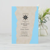 Retirement Party Nautical Custom Invitation Kaart (Staand voorkant)