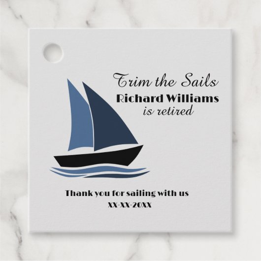 Retirement Party Nautical Sailing Theme Modern  Bedankjes Labels (Voorkant)