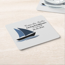 Retirement Party Nautical Sailing Theme Modern  Kartonnen Onderzetters