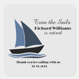 Retirement Party Nautical Sailing Theme Modern  Vierkante Sticker