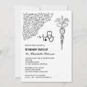 Retirement Party of Stethoscope Caduceus Doctor Kaart (Voorkant)