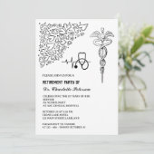 Retirement Party of Stethoscope Caduceus Doctor Kaart (Staand voorkant)