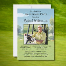 Retirement Party Photo Watercolor Golf Theme