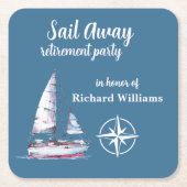 Retirement Party Sail Away Nautical Theme Kartonnen Onderzetters (Voorkant)