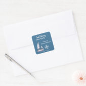 Retirement Party Sail Away Nautical Theme Vierkante Sticker (Envelop)