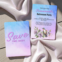 Retirement Party Save The Date Hummingbird