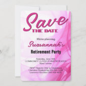 Retirement Party Save The Date Pink Abstract (Voorkant)