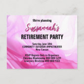 Retirement Party Save The Date Pink Abstract Aankondigingskaart (Achterkant)
