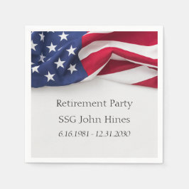 Retirement Party USA Flag Military Name Rank Servet