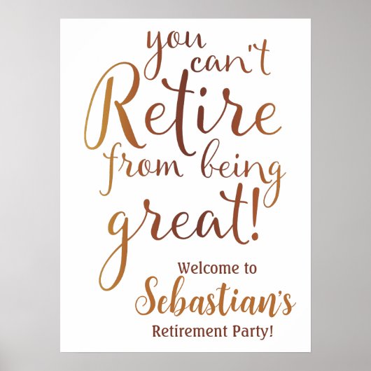 Retirement Party Welcome Sign Poster (Voorkant)