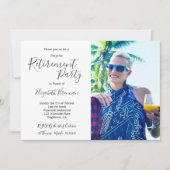Retirement Photo Beach Blue Modern Typografie Kaart (Voorkant)