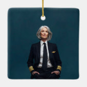 Retirement Pilot Airplane Nato Letter Custom Photo Keramisch Ornament (Achterkant)