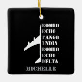 Retirement Pilot Airplane Nato Letter Custom Photo Keramisch Ornament (Voorkant)