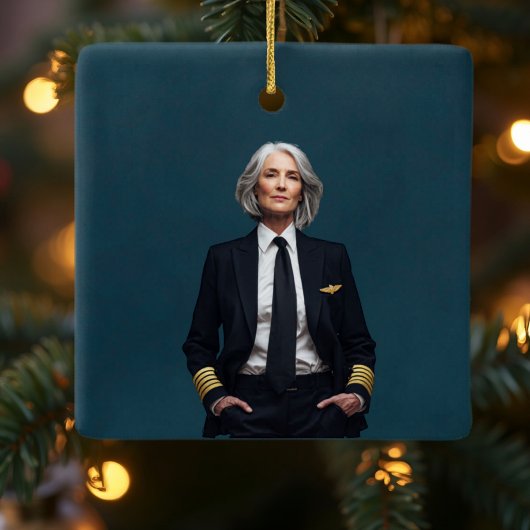 Retirement Pilot Airplane Nato Letter Custom Photo Keramisch Ornament