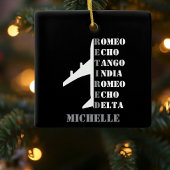 Retirement Pilot Airplane Nato Letter Custom Photo Keramisch Ornament