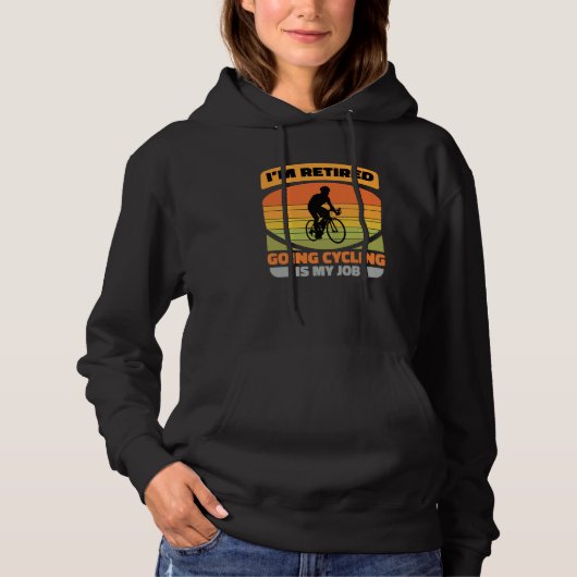 Retirement Plan Bicycle Cool Bike Riding Retro Sun Hoodie (Voorkant)