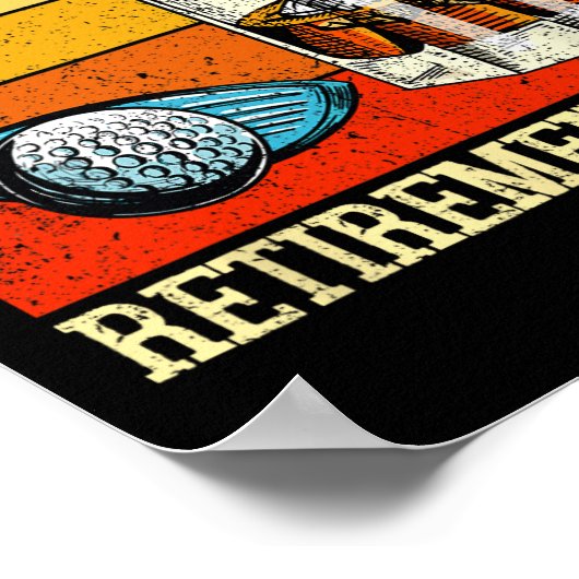 Retirement Plan Golf Bourbon Retired Funny Retiree Poster (Hoek)