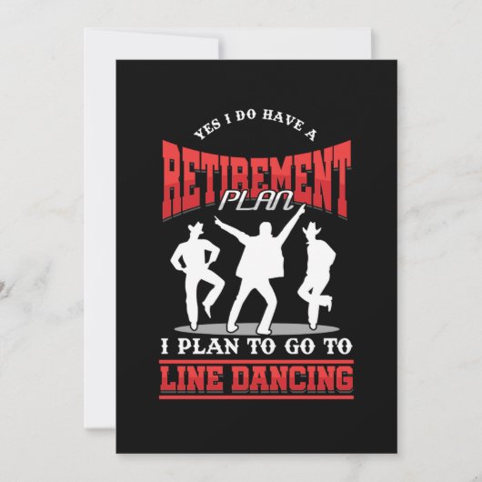 Retirement Plan Line Dancing Cowboy Country Music Kaart (Voorkant)