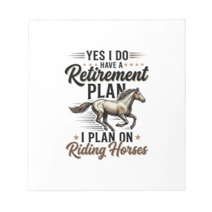 Retirement Plan Paardrijden Vintage Shirt Ontwerp Notitieblok
