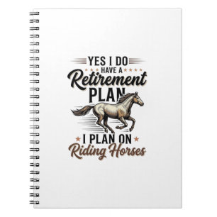 Retirement Plan Paardrijden Vintage Shirt Ontwerp Notitieboek