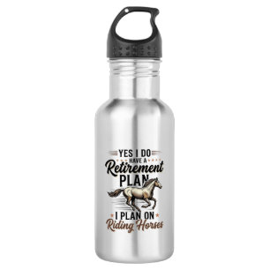 Retirement Plan Paardrijden Vintage Shirt Ontwerp Waterfles