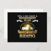 Retirement Plan Riding Motorcycle Biker Bike Lover Uitnodiging Briefkaart (Voorkant / Achterkant)