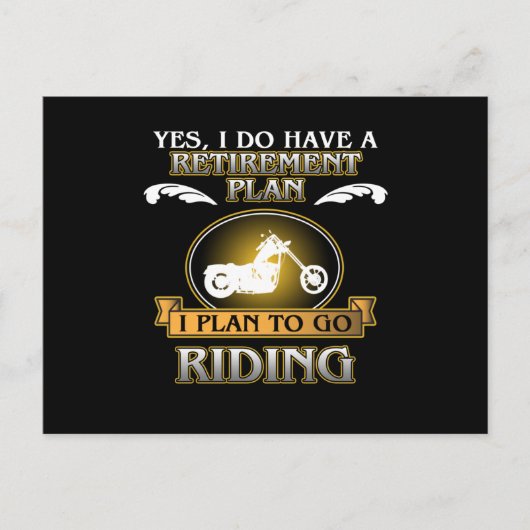 Retirement Plan Riding Motorcycle Biker Bike Lover Uitnodiging Briefkaart (Voorkant)