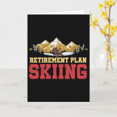 Retirement Plan Skiing Vintage Sunset Retro Skier Kaart (Gele Bloem)