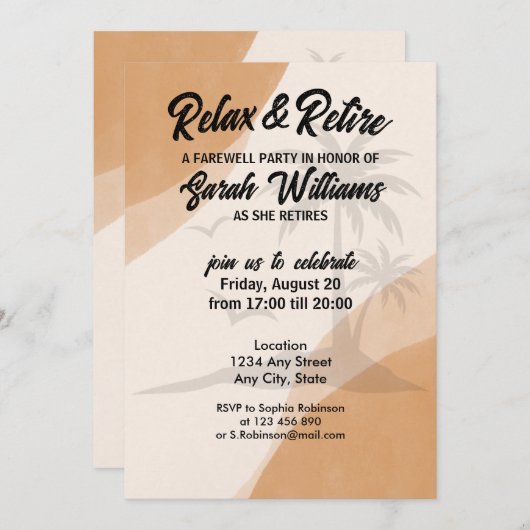 Retirement Relax & Retired Company Afscheidsfeest Kaart (Voorkant / Achterkant)
