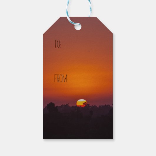 Retirement Ride in de zonsondergang Cadeaulabel (Achterkant)