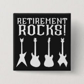 Retirement Rocks gitaarliefhebbers met pensioen Vierkante Button 5,1 Cm (Voorkant)