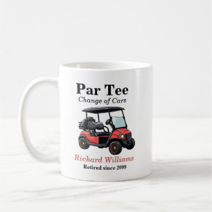 Retirement Rode Golfkar Par T-shirt Thema Koffiemok
