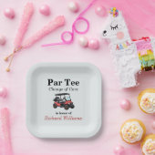 Retirement Rode Golfkar Par T-shirt Thema Papieren Bordje (Feest)