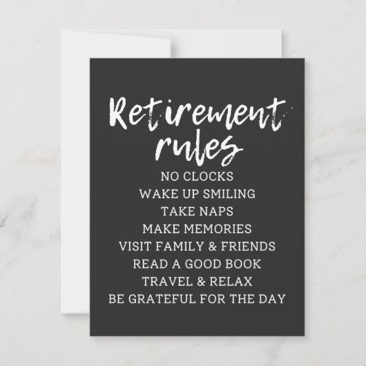 Retirement Rules Sign, Retirement Gift Sign (Voorkant)