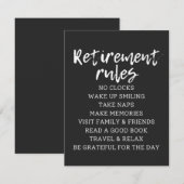 Retirement Rules Sign, Retirement Gift Sign (Voorkant / Achterkant)