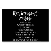 Retirement Rules Sign, Retirement Gift Sign Kaart (Voorkant)