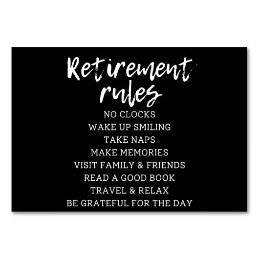 Retirement Rules Sign, Retirement Gift Sign Kaart (Voorkant)
