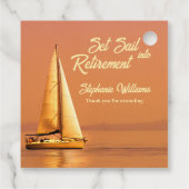 Retirement Set Sail into Retirement Sail Nautical  Bedankjes Labels (Achterkant)
